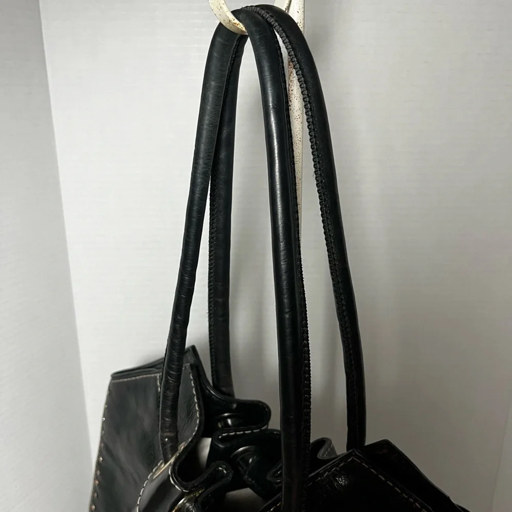 MICHAEL KORS large florentine leather black studded shoulder bag
